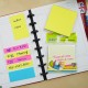Notes autoadeziv perforat 76 x 76 mm, 80 file, (2 in 1 - notes/index), Stick"n - 4 culori fluoresc