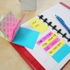 Notes autoadeziv perforat 76 x 76 mm, 80 file, (2 in 1 - notes/index), Stick"n - 4 culori fluoresc