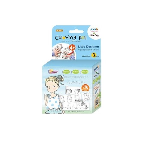 Cutie creativa cu role pentru colorat, 3 buc/set, Stick"n Little Designer - vara