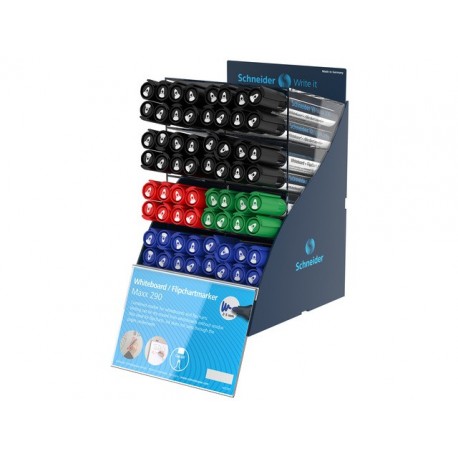 SIS Display SCHNEIDER Maxx 290, 64 markere pentru tabla (32-negre, 16-albastre, 8-rosii, verzi)