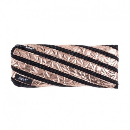 Penar cu fermoar, ZIP..IT Metallic Pouch - aramiu