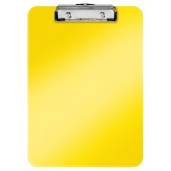 Clipboard LEITZ WOW, simplu, PS, A4, 100 coli, galben