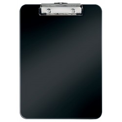 Clipboard LEITZ WOW, simplu, PS, A4, 100 coli, negru