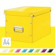 Cutie depozitare LEITZ WOW Click & Store, carton laminat, Cub, mare, galben