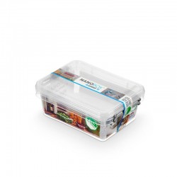 Cutie plastic pt alimente, cu manere si capac, 19.5x15x 8cm, 2 buc/set, NANOBOX - capacitate 1.15L