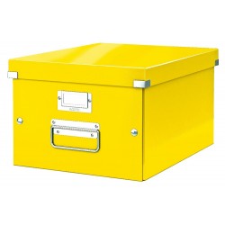 Cutie depozitare LEITZ WOW Click & Store, carton laminat, medie, galben
