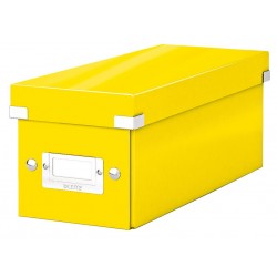 Cutie depozitare LEITZ WOW Click & Store, carton laminat, pentru CD-uri, galben