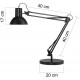 Lampa de birou, UNILUX Success 80, cu brat articulat - neagra
