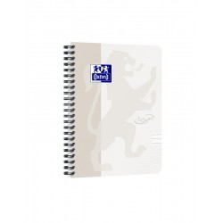 Caiet cu spirala A5, OXFORD School Touch , 70 file-90g/mp, 4 perf, coperta carton gri - dictando