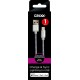 Cablu date GRIXX - 8-pin to USB Apple MFI License, impletit, lungime 1m - gri/alb