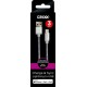 Cablu date GRIXX - 8-pin to USB Apple MFI License, impletit, lungime 3m - gri/alb