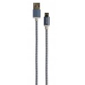 Cablu date GRIXX - Micro USB to USB, impletit, lungime 3m - albastru/alb
