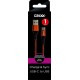 Cablu date GRIXX - USB-C to USB, impletit, lungime 1m - rosu/negru