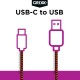 Cablu date GRIXX - USB-C to USB, impletit, lungime 1m - rosu/negru