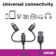 Cablu date GRIXX Optimum - 3 in 1 Micro USB/USB-C/8-pin Apple MFI License, impletit, lungime 1m - gr