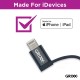 Cablu date GRIXX Optimum - 3 in 1 Micro USB/USB-C/8-pin Apple MFI License, impletit, lungime 1m - gr