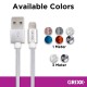 Cablu date GRIXX Optimum - 8-pin to USB Apple MFI License, impletit, lungime 1m - alb