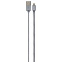 Cablu date GRIXX Optimum - 8-pin to USB Apple MFI License, impletit, lungime 1m - gri