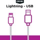 Cablu date GRIXX Optimum - 8-pin to USB Apple MFI License, impletit, lungime 3m - alb