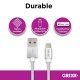 Cablu date GRIXX Optimum - 8-pin to USB Apple MFI License, impletit, lungime 3m - alb