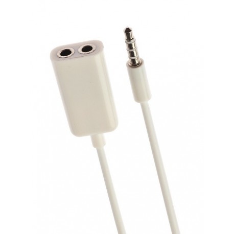 Cablu GRIXX Optimum - Splitter 2 x 3.5mm/Jack, lungime 18cm - alb