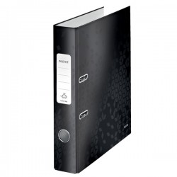 Biblioraft LEITZ 180 WOW, carton laminat, A4, 52 mm, negru