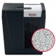 Distrugator documente manual REXEL SECURE MC6, P5, micro-cut (particule), 6 coli, 18l, negru-arginti