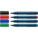 Permanent marker SCHNEIDER Maxx 133, varf tesit 1+4mm, 4 culori/set - (N, R, A, V)
