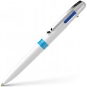 Pix SCHNEIDER Take 4, corp alb/bleu, clema metalica - 4 culori