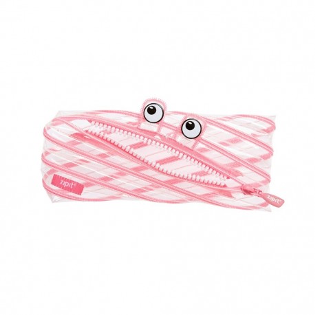 Penar cu fermoar, ZIPIT Clear Monster - roz