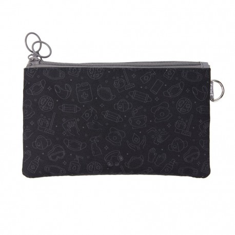 Penar dublu cu fermoar si masca material textil, ZIPIT Face-It Creature - negru