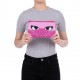 Penar dublu cu fermoar si masca material textil, ZIPIT Face-It Bandit - roz