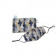 Penar dublu cu fermoar si masca material textil, ZIPIT Face-It Cats - gri