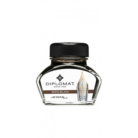 Calimara cu cerneala Diplomat Octopus, 30 ml - negru sepia