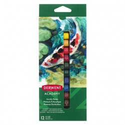 Culori acrilice DERWENT Academy, 12 ml, 12 buc/set, diverse culori