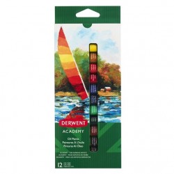 Culori ulei DERWENT Academy, 12 ml, 12 buc/set, diverse culori