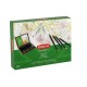 Set complet pentru desen DERWENT Academy, cutie din lemn, creioane colorate, 28 buc/set, culori meta