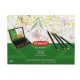 Set complet pentru desen DERWENT Academy, cutie din lemn, creioane colorate, 28 buc/set, culori meta