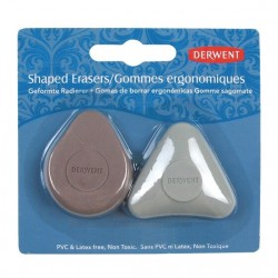 Radiera DERWENT Professional, 2 buc/ set, diverse forme, ergonomica, pentru eficienta ridicata si co