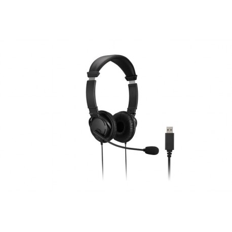 Casti Kensington, reglabile, microfon cu anulare sunet inclus, conexiume Jack3.5mm 1.8 m, nergu