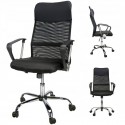 Scaun de birou, brate metalice, rotile, mesh textil/piele ecologica, Office Products Corfu 2- negru