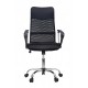 Scaun de birou, brate metalice, rotile, mesh textil/piele ecologica, Office Products Corfu 2- negru