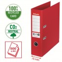 Biblioraft Esselte No.1 Power Recycled, carton cu amprenta CO2 neutra, A4, 75 mm, rosu