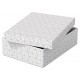 Cutie depozitare Esselte Home Recycled, carton, 36x26x10 cm, cu capac, 3 buc/set, alb