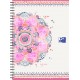 Caiet cu spirala A4+, OXFORD Boho Chic, 60 file-90g/mp, Scribzee, coperta carton rigid-mate-asortate