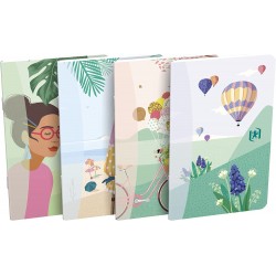 Caiet 9x14cm, OXFORD Horizons, 30 file-90g/mp, coperta carton - dictando - assorted design