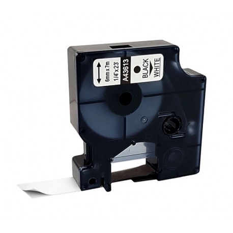 Banda Dymo D1 ( 6 mm x 7 m ) text:negru/ fond:alb (43613)