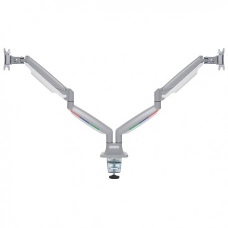 Suport pentru monitor Kensington One-Touch, cu doua brate ajustabile, gri deschis