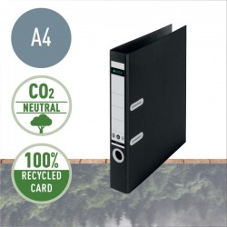Biblioraft LEITZ 180 Recycle, carton cu amprenta CO2 neutra, partial reciclat, certificare FSC, reci
