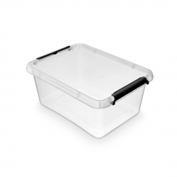 Container plastic cu capac, transparent, ORPLAST Simple box - capacitate 12.5L